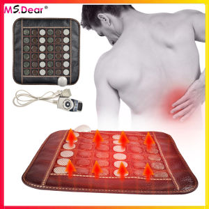 Jade Stone Massager Electric Heating Pad  Infrared Tourmaline Seat Mat  With Controller Sciatica Pain Relief Abdomen Waist Back Body Massager