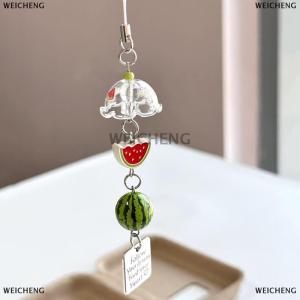 [COD] WEICHENG Transparent Keychain Cute Wind Chime Pendant Keyring Mobile Phone Lanyard Kawaii Bag Decorative Accessories Home Decorations