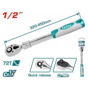 TOTAL 1/2" Extendable ratchet wrench THT106128L