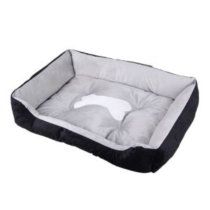 OUTOPEN Soft Winter Bone Pattern Dog Nest Comfortable Warm Dog Baskets Bed Dog Kennel PP Cotton Puppy Cat Sleeping Sofa Indoor
