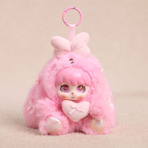 Baby‘s Mommy Long Ear Bunny Vinyl Plush Doll Keychain Fluffy Bag Pendant Cute Toy Pastel Color Gift For Kids