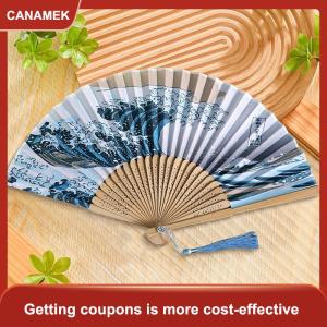 【CANAMEK】 Vinatge sóng Fan xách tay gấp Fan Pocket Fan Đối với trang trí tiệc cưới khiêu vũ biểu diễn Quà Tặng