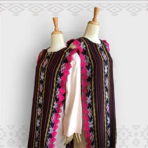 Minea outer renda full tenun Tazkia pink fuchia