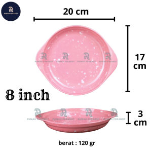 Piring Mangkuk Melamin Piring Kuping Bertelinga Piring Anak Cekung Gagang Tebal Warna Soft