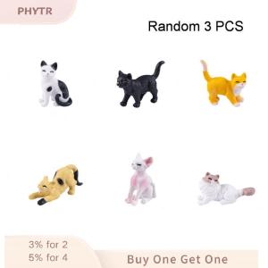 【จัดส่งภายใน 2-3 วัน】 เครื่องประดับแมวทำด้วยยางเรซินภูมิทัศน์ขนาดเล็ก3 6ชิ้นแบบทำมือรูปสัตว์ประดับสวนนางฟ้าขนาดเล็กอุปกรณ์ตกแต่งบ้าน