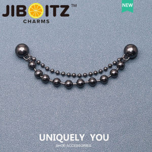 Metal jibbitz cross charm Shoe Buckle Shoe Accessories metal Black Five-pointed Star Chain DIY Fashion Decorative Buckle