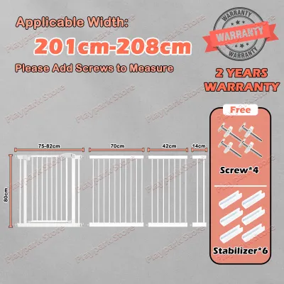 PlayPark Safety Gate Fence for Baby Pets & Child Baby Safety Gate Security Fence Balcony stairs Safety Guard No Drilli