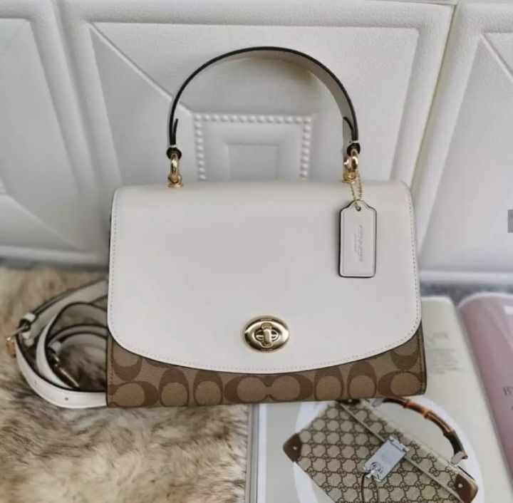 Coach. F76620 Tilly Top Handle Bag in Signature Coated Canvas with