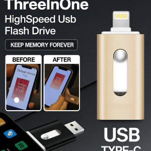 High-speed And Large-capacity 3-in-1 USB Flash Drive Micro Interface And Type-C Interface Suitable For Android And Laptops