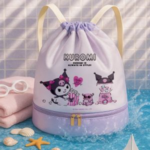 SERAPHYXO Waterproof KT Cat Swimming Bag Cute Design Dry-Wet Separation Mymelody Swimming Bag Useful Kawaii Hellokitty Swimming Bag Outdoor Swimming