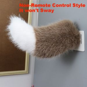 JING Fluffy Remote Control Electric Bicycle Tail Rechargeable Realistic Motorcycle Tail Ornament Cute Versatile Car Electric Wagging Tail All Vehicles