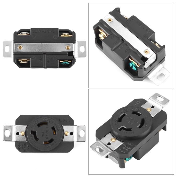 Connettore Bloccante Per Generatori Spina Industriale NEMA L14-20P 20A 125/ 250V - 4 Poli, Maschio, Resistente All'acqua, Nera Connettore Maschio 20a 250v - Foto 11