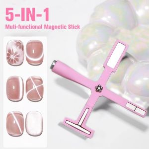 Multifunctional Cat Eye Gel 5-in-1 Gel 3D Cat Eye Flower Nail Stick Tools for Magnetic Nail Polish