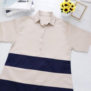 NANDO DRESS MIDI WANITA KOREAN SIMPLE STYLE DUA WARNA DAILY LOOK PRETTY KATUN POPLIN