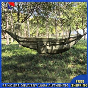 Vktech Camping Hammock with Mosquito Net Portable Hammock with Tree Straps Hammock Bed for Outdoor Backpacking Backyard Hiking
