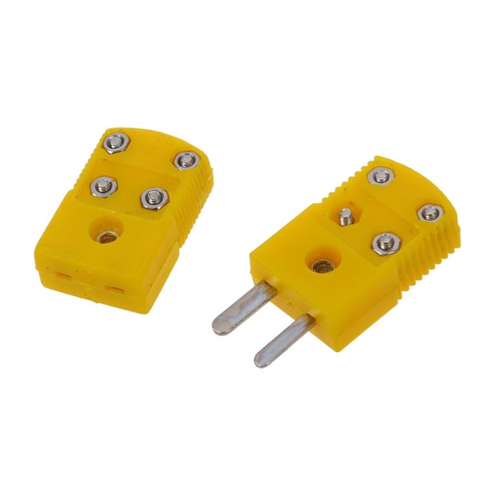 Plug Socket And Shell Yellow Plastic Shell K Type Thermocouple Plug Socket Connector Set ...