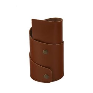 PU Leather Pen Cup Desk Pen Container Makeup Brush Organizer Desktop Pencil Cup For Office Desk Organization 65x110mm