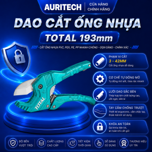 Dao cắt ống nhựa PVC TOTAL Chiều dài 193mm Đường kính cắt 3-42mm lưỡi kéo siêu bén có chốt an toàn