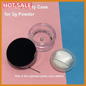 🔥🔥🔥dingdaocunz 3g Plastic Empty Loose Powder Jar With Makeup Puff Box Sifter Container Cosmetic Jar Portable Loose Powder Box Refillable Case