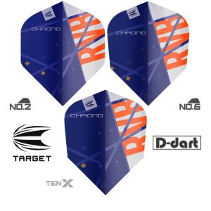 TARGET DARTS FLIGHT-【 3Pcs/Pack】Raymond van Barneveld Chrono Pro Ultra Dart Flights (SAYAP ARROW)