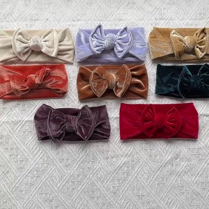 Baby Velvets Headbands Hairbands Hair Bow Elastics for Baby Girls Newborn Infant Toddlers Kids Children Turban