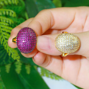 SEQUITO Arab Gold Plated Full Micro Tiny Cubic Zircon Trendy Open Finger Ring for Female Party Jewelry Accessories SR034