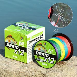 Senar Pancing Dikepang Multifilamen Laut Kuat Senar PE X12 X16 Satu Warna Setiap Sepuluh Meter Perlindungan Film Profesional Braided Fishing Line 100m