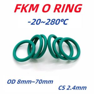 FKM Green Fluorine Rubber O Ring OD 8mm~70mm CS 2.4mm High Pressure O-Rings Sealing Gasket Plumbing Automotive Faucet Repair Washer