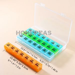 Homepeas® Portable Pill Box Large Compartment Monthly Pill Organizer Medicine Travel Organiser