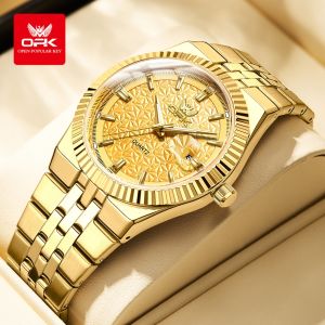 OPK Watch For Mens Waterproof Original 2025 New Casual Fashion Watches Stainless Steel Strap Luminous Calendar With Gift Box