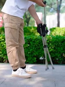 1set Foldable Cane Easy To Carry Seat Portable Stool Folding Chair Non Slip Handle Super Light