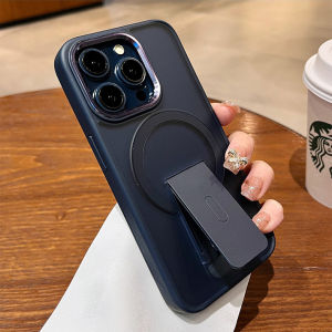Crashstar MagSafe gấp vô hình đứng mờ dạng băng cứng chống sốc Ốp điện thoại cho iPhone 16 15 14 Pro Max cộng với 13 12 11 Pro Max không dây sạc điện thoại Bìa Matte Bìa Shell với kim loại vỏ bảo vệ camera