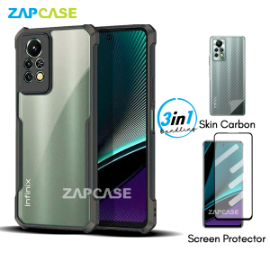 3in1 Case Infinix Note 11 Pro Armor Fushion Casing Free Tempered Glass Dan Skin Carbon