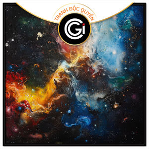 Tranh phong cảnh vũ trụ. Tranh treo tường dán tường sơn dầu canvas trang trí. CGI-1571