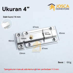 Grendel pencet otomatis Stainless Murah Grendel Slot Pintu slot Kunci Pintu stanless steel Otomatis