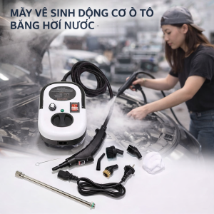 Máy Vệ Sinh Hơi Nước Nóng Đa Năng Cao Cấp – Làm Sạch Khoang Máy Ô Tô Cửa Kính  Điều Hòa