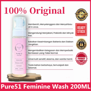 【Ready Stock】Pure51 Feminine Wash 200ML EXP:5/2027