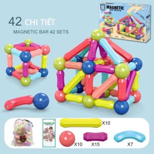 Đồ chơi ghép hình nam châm 42 chi tiết nhựa an toàn đồ chơi xếp hình nam châm vua lắp ghép các mô hình sáng tạo cho bé