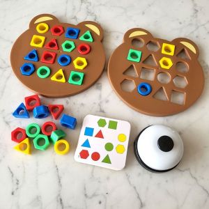 YOUSHI TOP educational toys for toddler Christmas gift Puzzle Board Geometry Shape Matching Toy Pattern Cognitive Montessori Color Recognition Toys Educational Toys DIY Shape Matching Board Game Parent Child