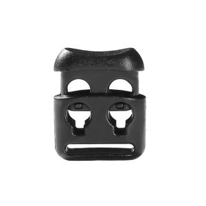 Double Holes Plastic Spring Toggle String Cord Lock Face Mask Toggles Shoe Lace Boot Paracord Flat Stopper two 2