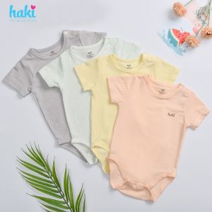 Body chip cộc tay cài vai vải sồi cao cấp HAKI (4-12kg) body cho bé trai bé gái body suit cho bé sơ sinh BM008