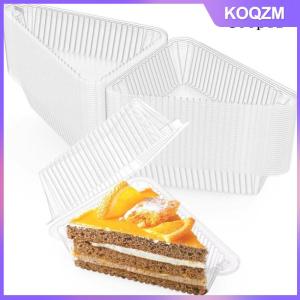 KOQZM 50 100Pcs Cake Slice Container Clear Triangle Dessert Box Reusable Food Packing Box Stackable Sandwich Holder For Fruit Cake