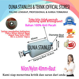 Roda nilon 40mm + baut