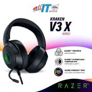 Razer Kraken V3 X Wired USB Gaming Headset | Razer™ TriForce Driver | HyperClear Cardioid Mic | Razer Chroma RGB 7.1 (RZ04-03750300-R3M1)