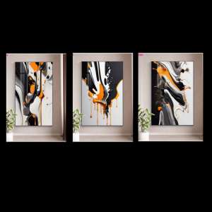 Himalaya Painting Abstract Design SET3pcs 35cmx50cm Frameless Waterproof Sintraboard Decorative Wall