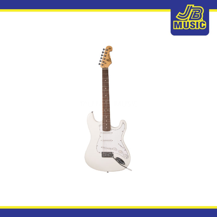 SX ED1-WT Stratocaster Electric Guitar with Bag White Solid