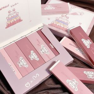 5 in 1 Matte Lip Glaze Set Long-lasting Waterproof Moisturizing Non-stick Cup Lipstick