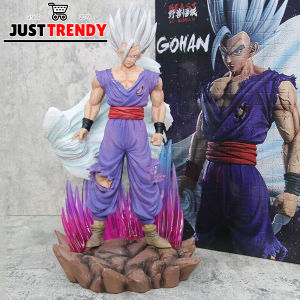 Dragon Ball Z Son Gohan GK Figure PVC White God Beast with LED Cloak Collectible Action Figure Gift Toy with BOX 35cm