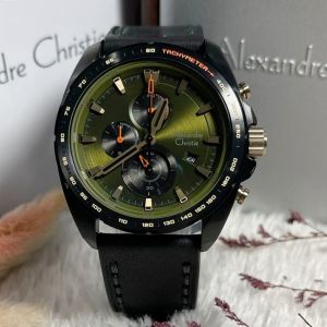 Jam Tangan Pria Alexandre Christie AC6652 AC 6652 Original Garansi Resmi 1 Tahun - Tali Kulit dan Rantai