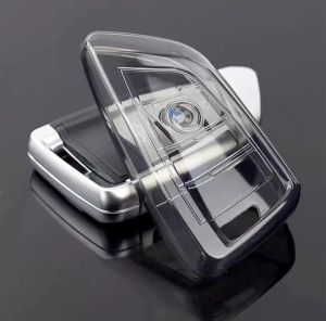 IUIU Key Fob Cover Smoked Color Black Fob Protector Premium TPU Case Compatible with BMW 1 2 3 5 6 Series X1 X2 X3 X5 X6 X7